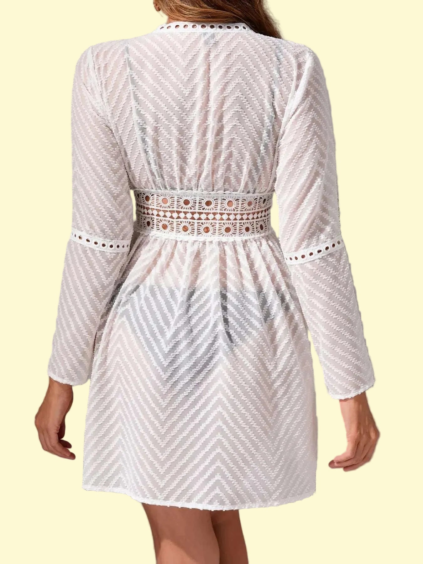 Chevron Crochet Lace Cover-Up Swimwear layering crochet cover-up aesthetic