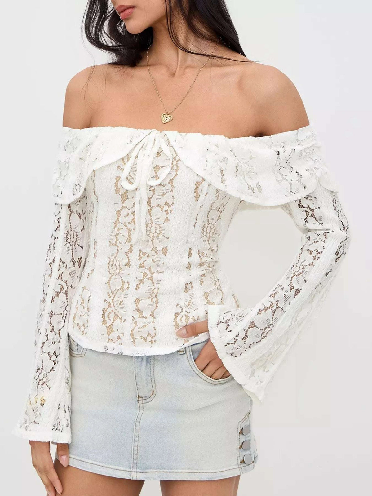 Off-Shoulder Lace Blouse WESTCLOSET