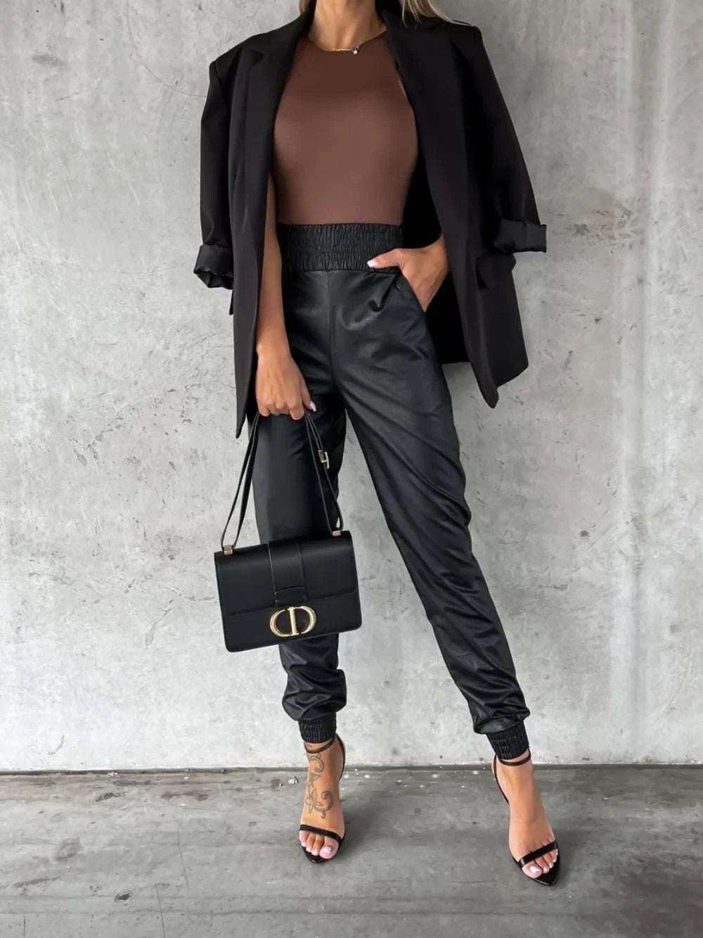 Smocked High Waist Pants with Pockets WESTCLOSET