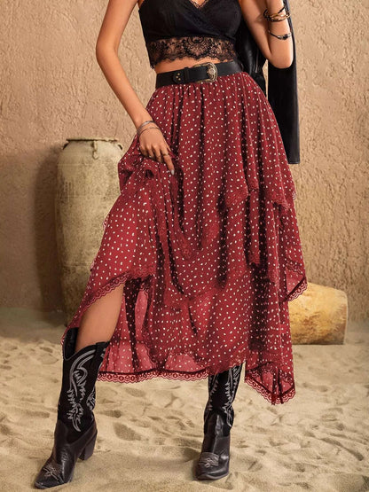 Lace Detail Layered Skirt WESTCLOSET