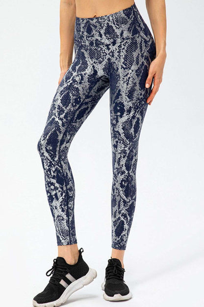 Animal Print Slim Fit Wide Waistband Long Sports Pants WESTCLOSET