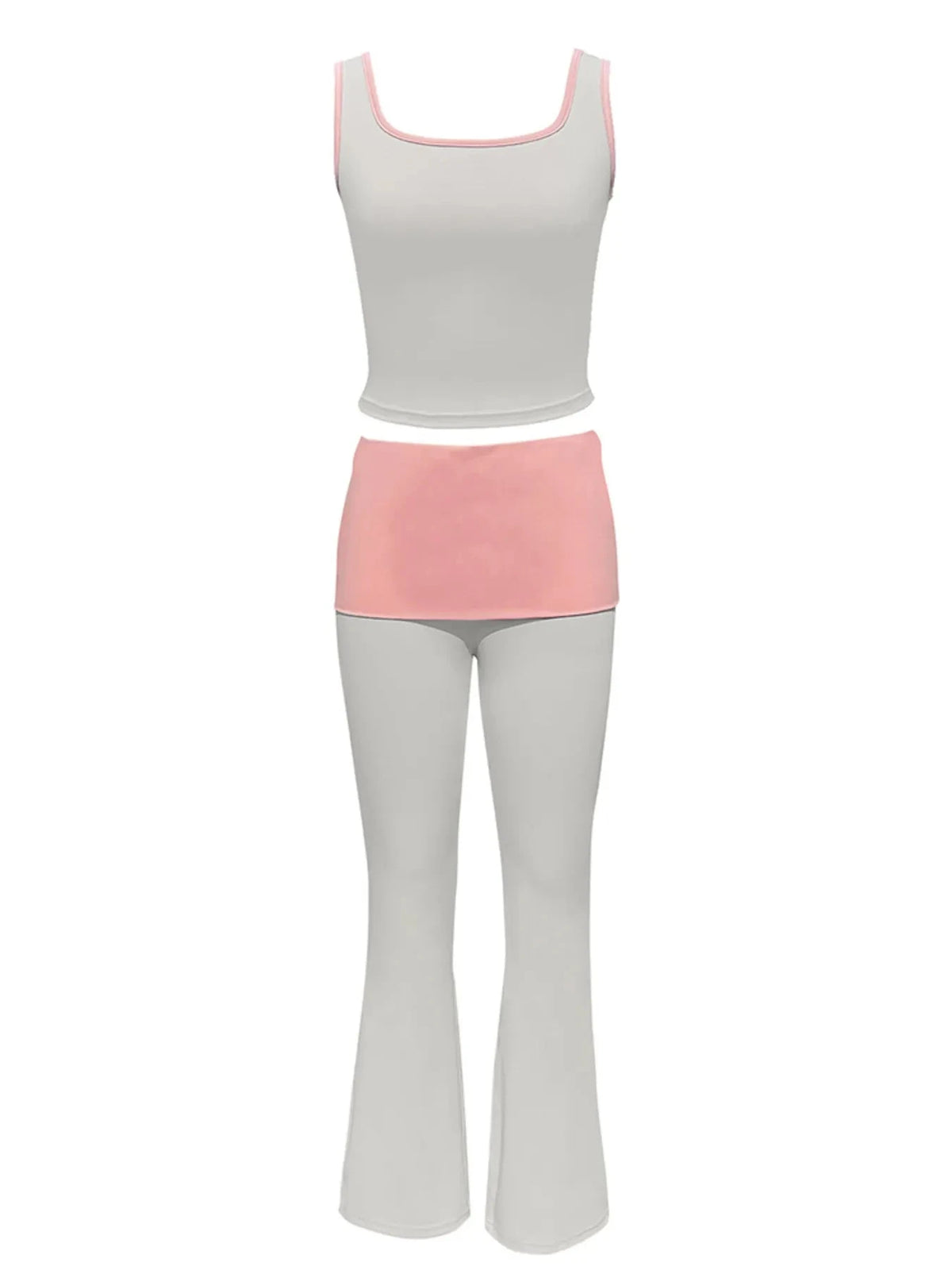 Contrast Trim Tank and Pants Active Set WESTCLOSET