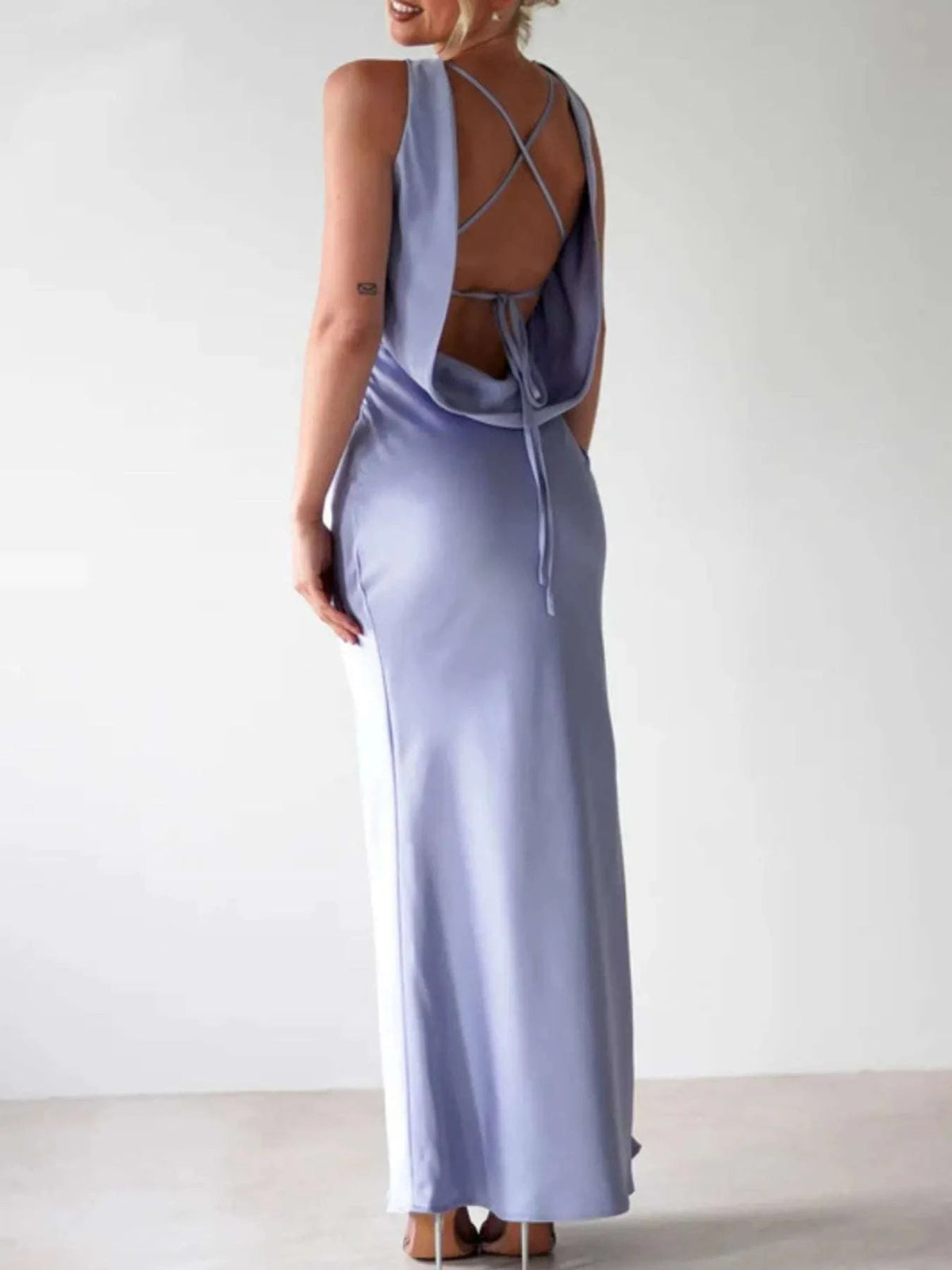 Satin Sleeveless Maxi Dress WESTCLOSET