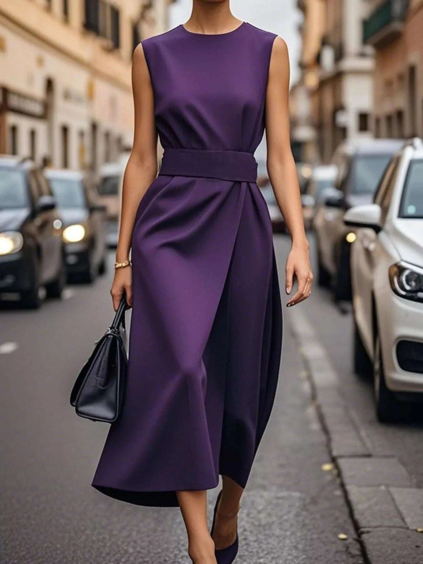Round Neck Sleeveless Midi Dress WESTCLOSET