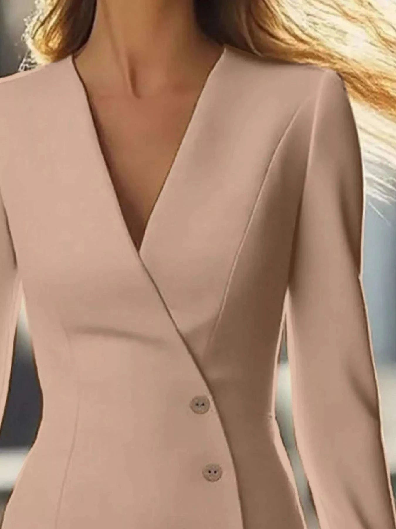 Long Sleeve Blazer Dress with Button Detail WESTCLOSET Long Sleeve Blazer Dress with Button Detail WESTCLOSET