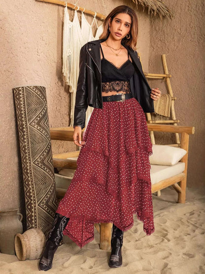 Lace Detail Layered Skirt WESTCLOSET