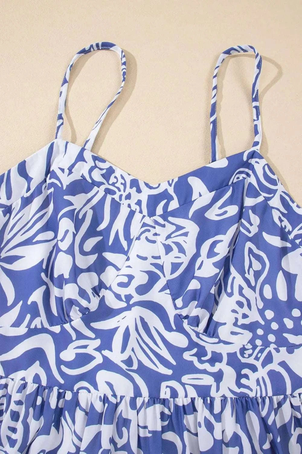 Floral Print Spaghetti Strap High Waist Dress WESTCLOSET