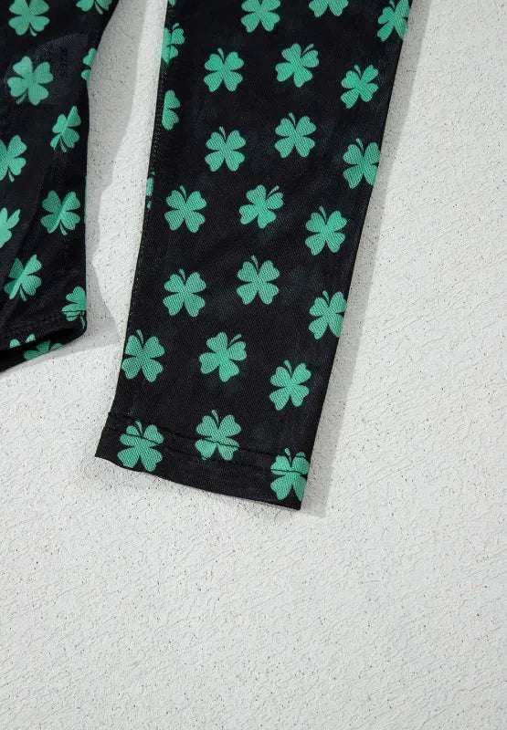 Lucky Clover Mock Neck Long Sleeve Bodysuit WESTCLOSET