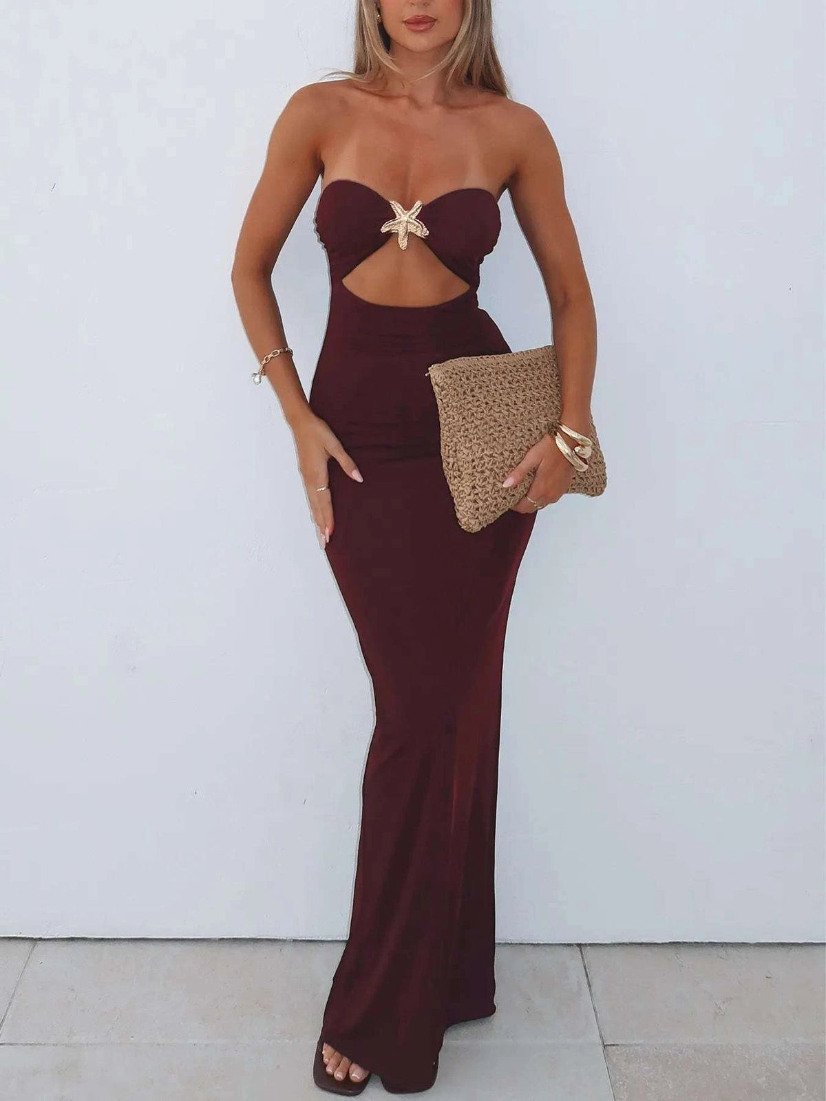 Cutout Sweetheart Neck Tube Maxi Dress WESTCLOSET