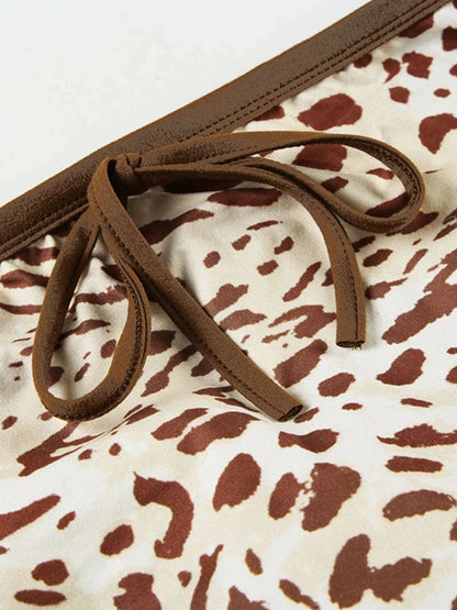 Leopard Print Strapless Top and Skirt Two-Piece Set WESTCLOSET