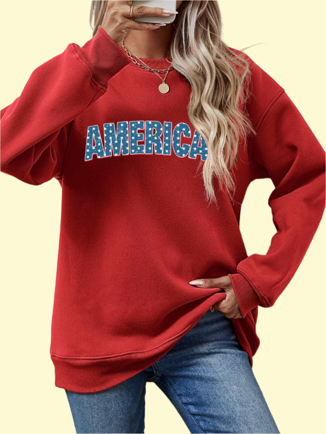 Stylish graphic dropped shoulder sweatshirt