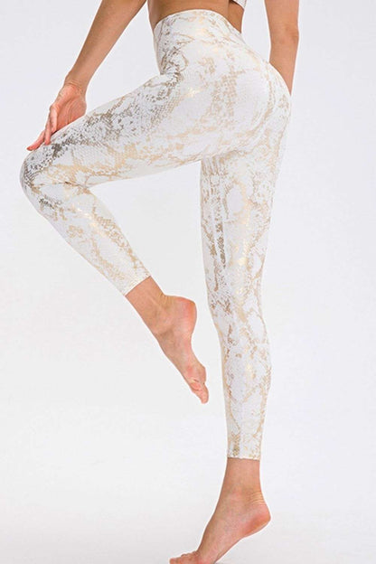 Animal Print Slim Fit Wide Waistband Long Sports Pants WESTCLOSET