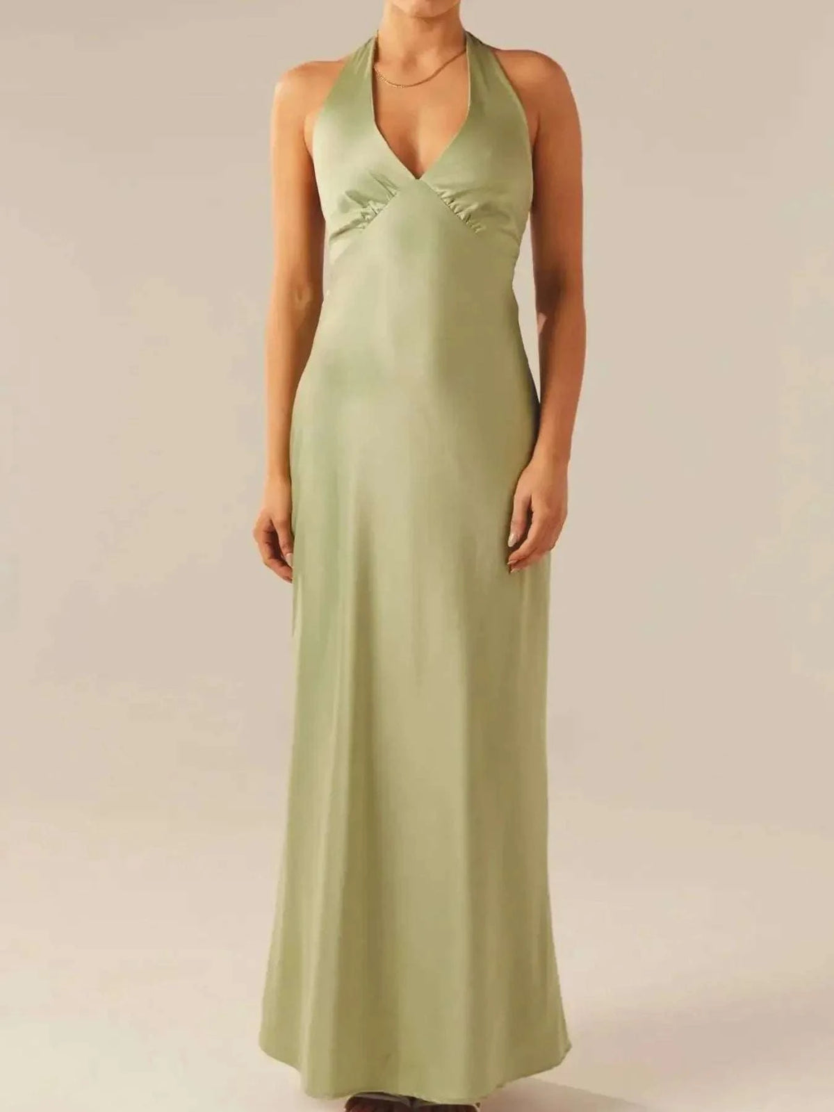 Halter Neck Wrap Maxi Dress with Tie Detail WESTCLOSET