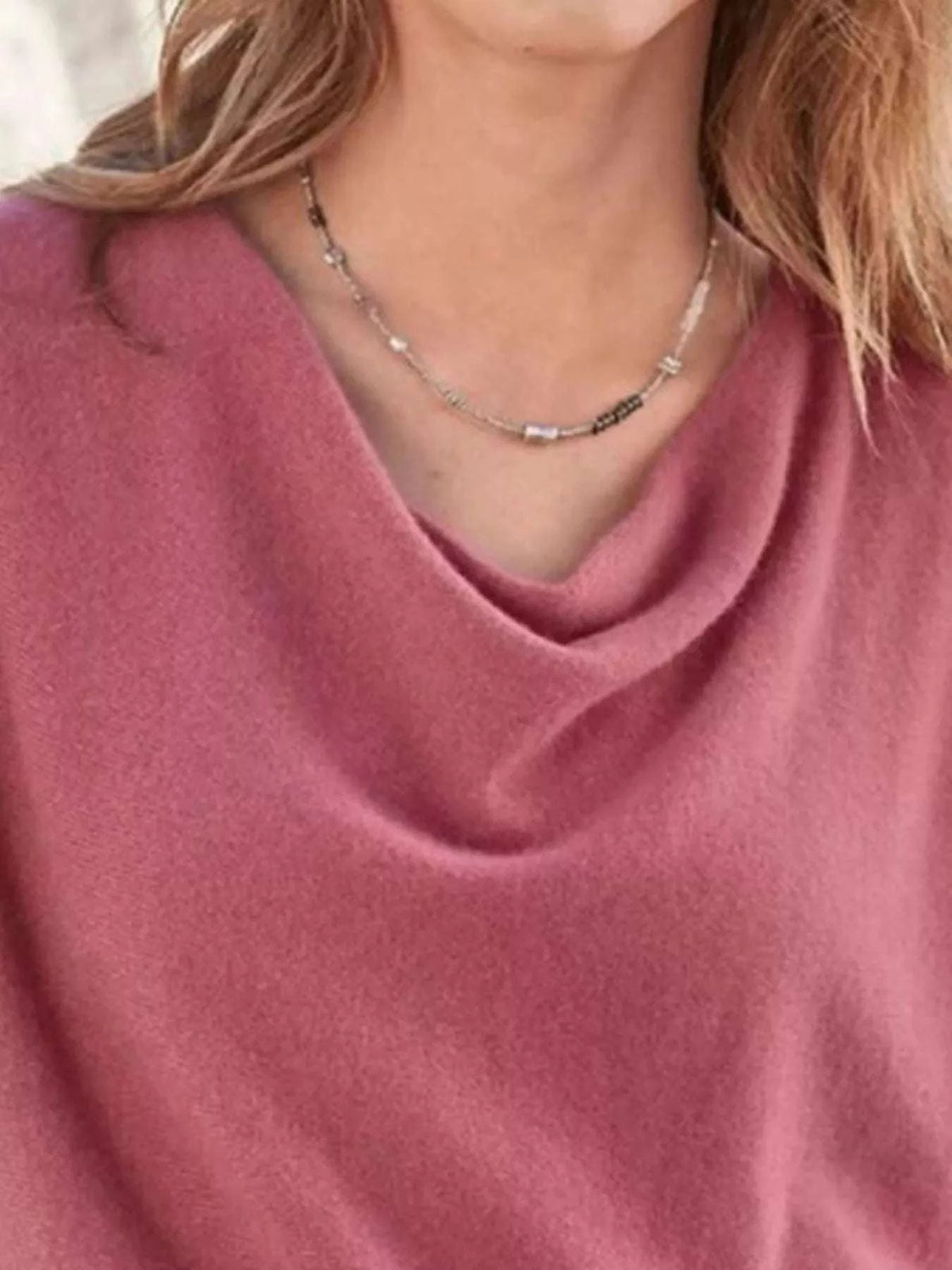 Full Size Cowl Neck Long Sleeve Top Plus Size WESTCLOSET