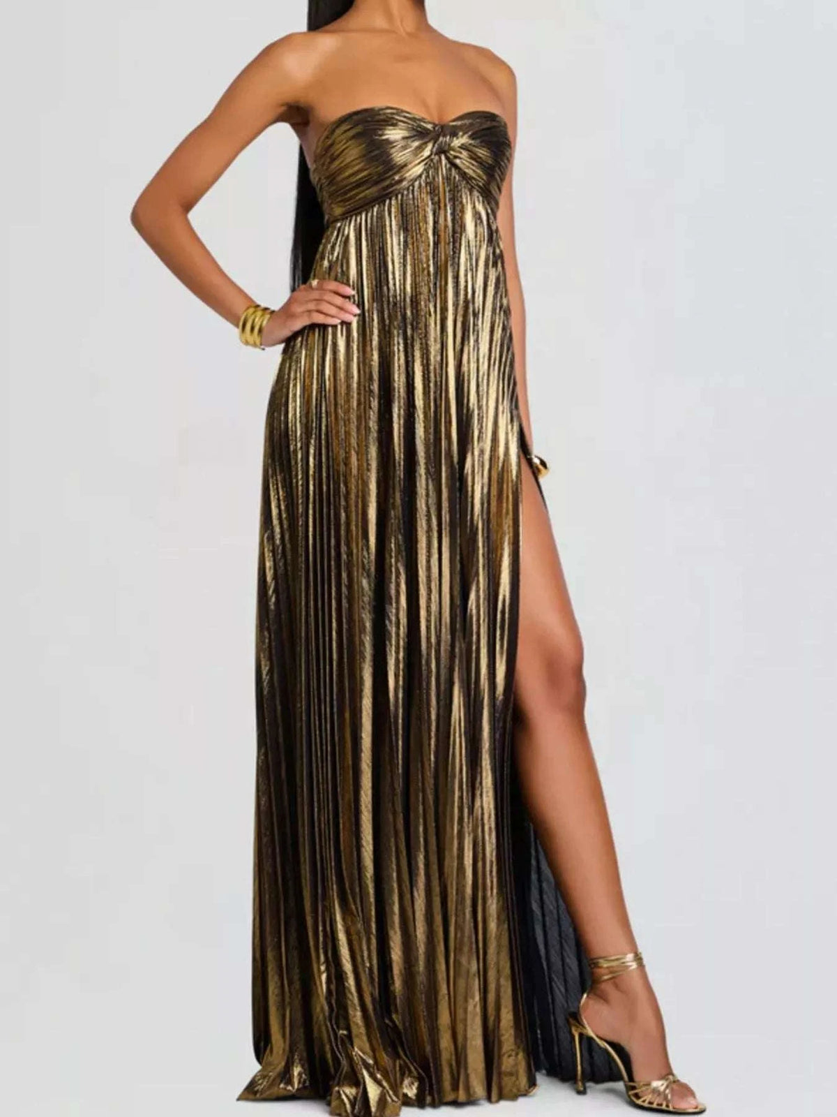 Split Sweetheart Neck Tube Maxi Dress WESTCLOSET