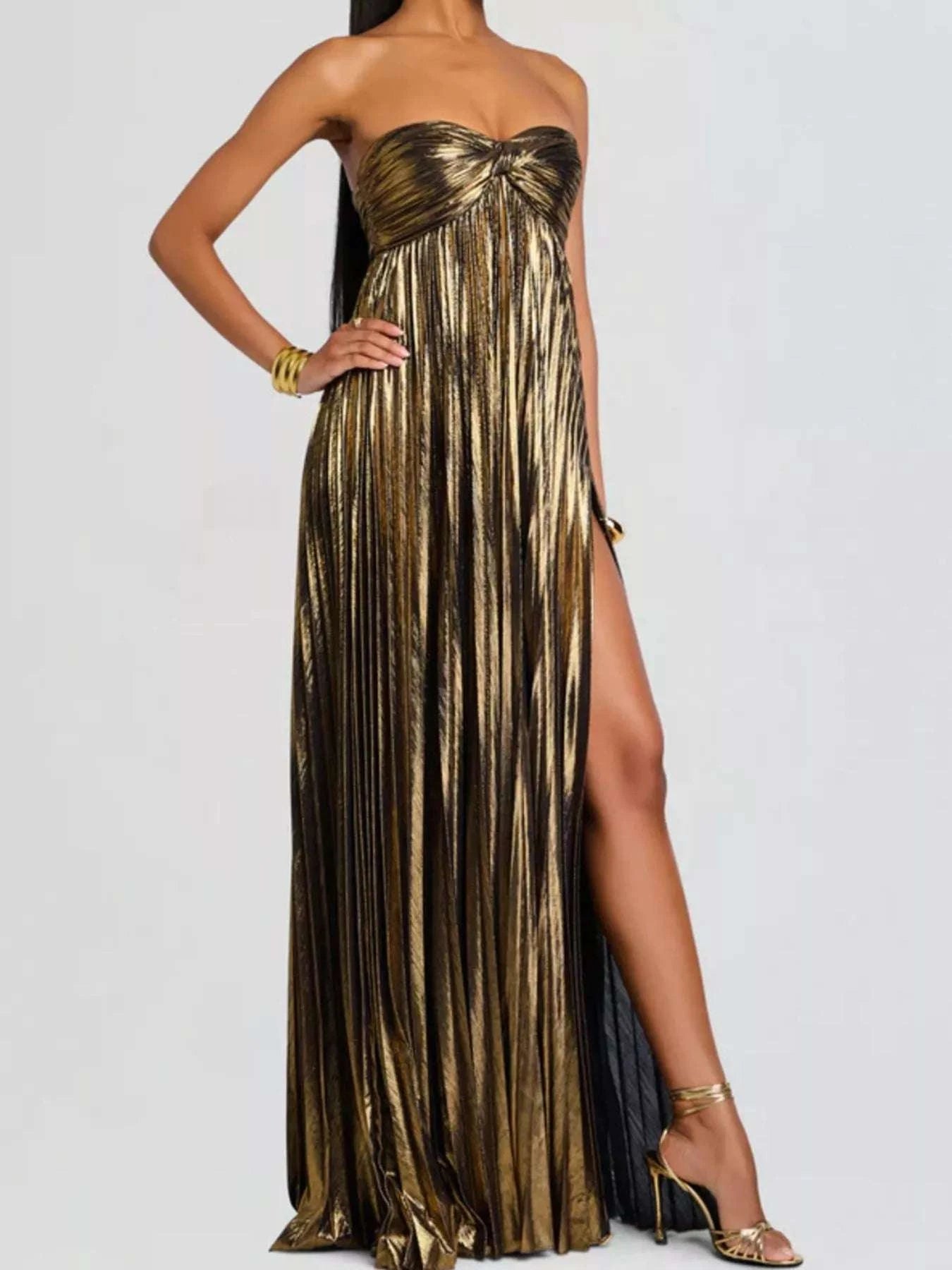 Split Sweetheart Neck Tube Maxi Dress WESTCLOSET