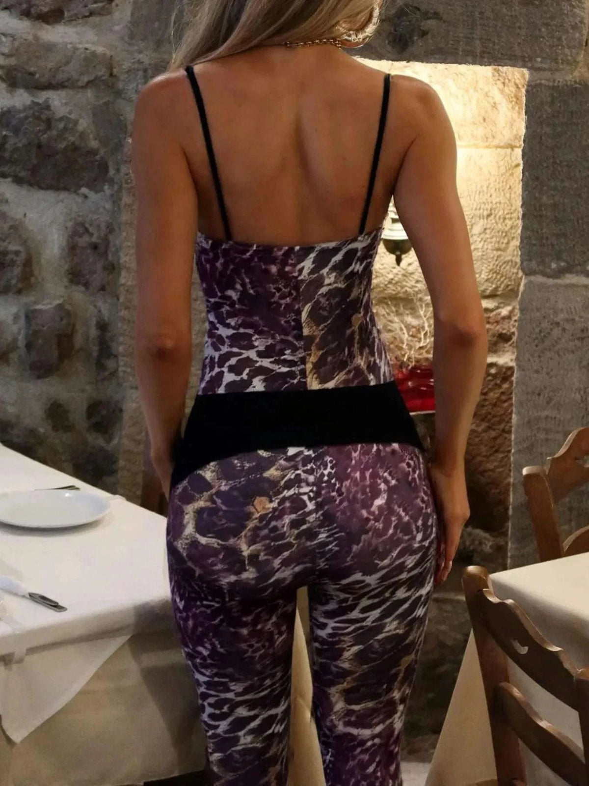 Leopard Spaghetti Strap Jumpsuit WESTCLOSET