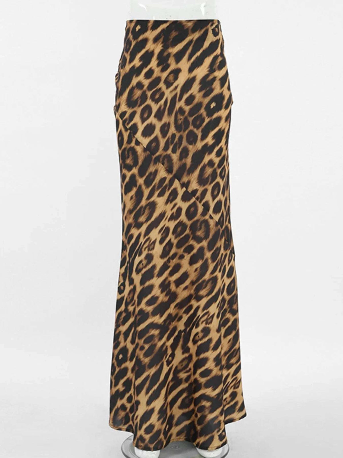 Leopard Print High Waist Flare Maxi Skirt WESTCLOSET