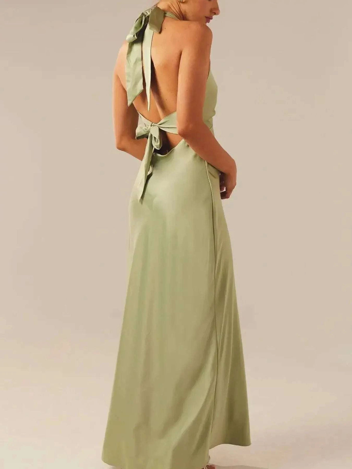 Halter Neck Wrap Maxi Dress with Tie Detail WESTCLOSET