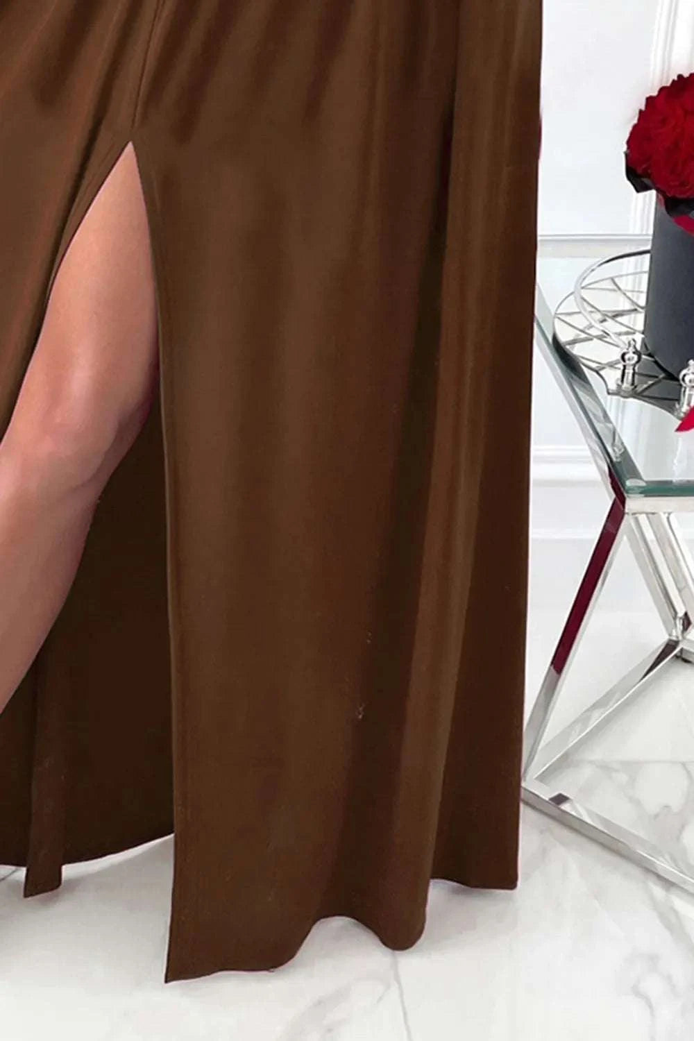 Slit Surplice Long Sleeve Maxi Dress WESTCLOSET