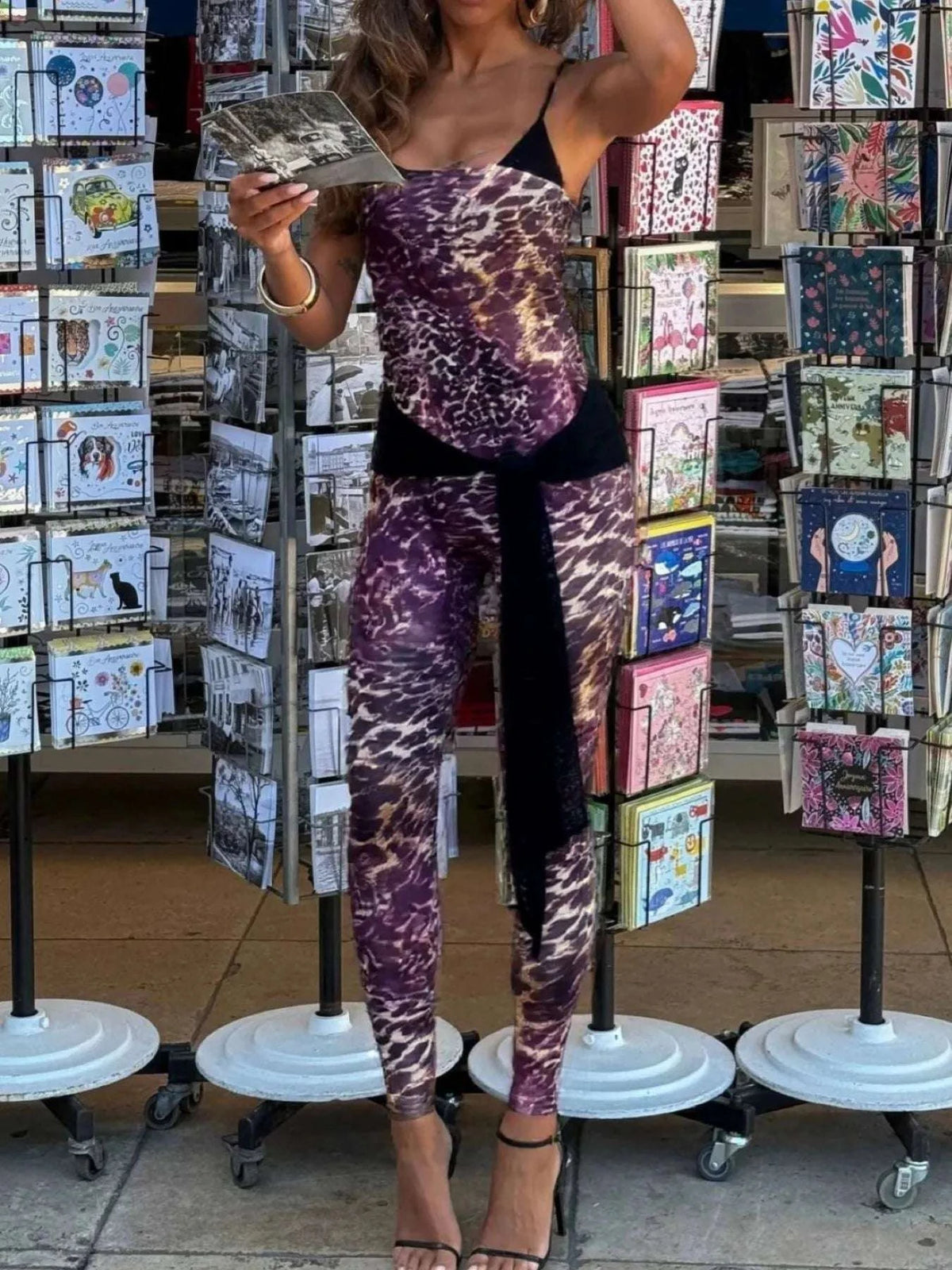 Leopard Spaghetti Strap Jumpsuit WESTCLOSET