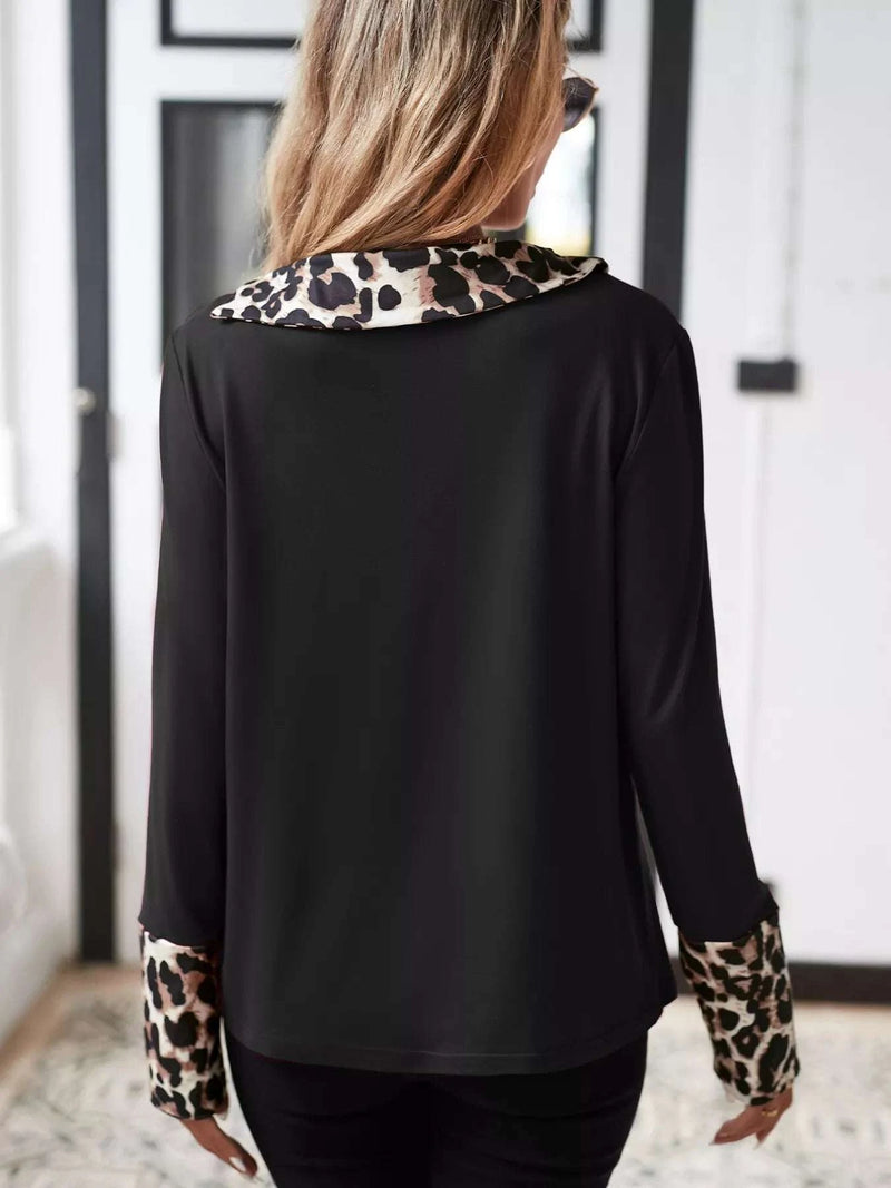 Leopard Long Sleeve Blouse WESTCLOSET