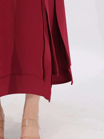Slit Spaghetti Strap Long Sleeve Dress WESTCLOSET
