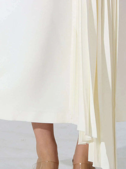 Single Shoulder Pleated Dress WESTCLOSET