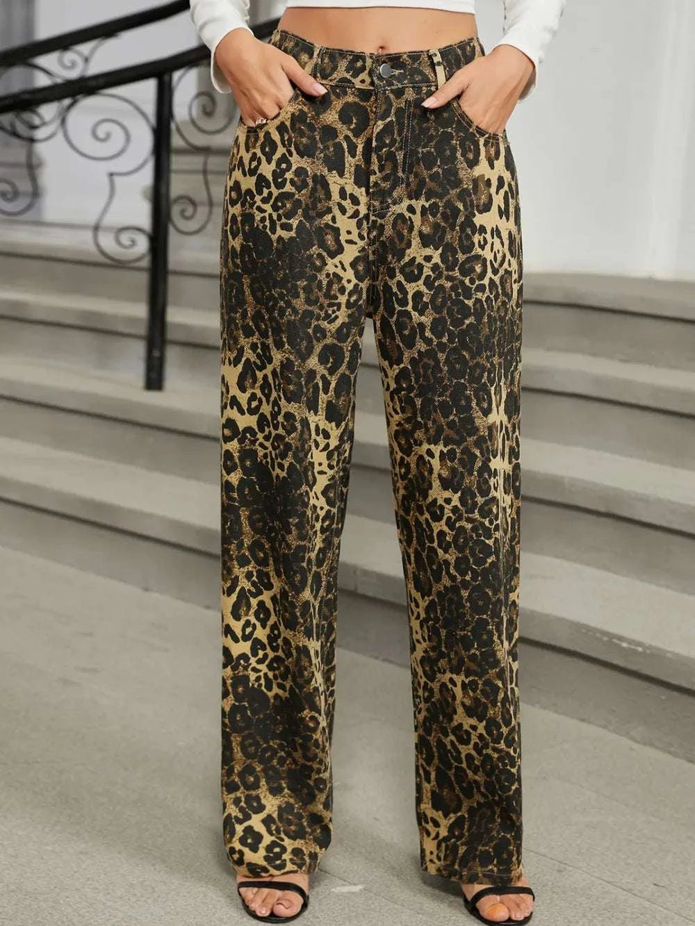 Leopard Jeans with Pockets WESTCLOSET