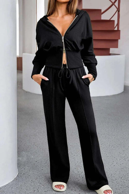 Zip-Up Hoodie and Pants Active Set WESTCLOSET