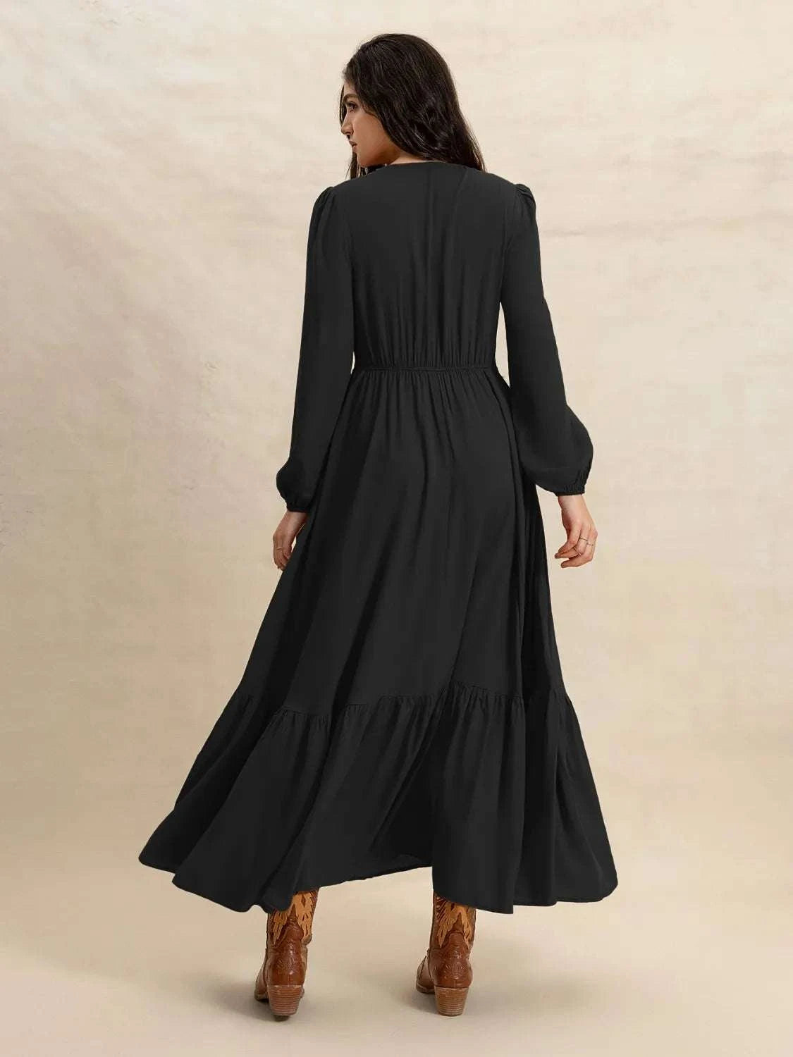 V-Neck Long Sleeve Dress WESTCLOSET