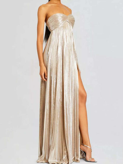 Split Sweetheart Neck Tube Maxi Dress WESTCLOSET