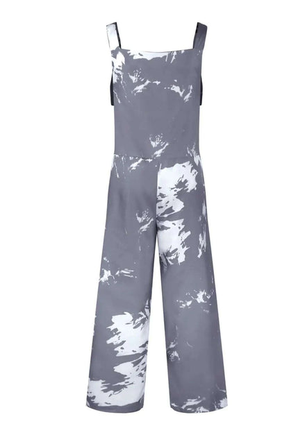 Pocketed Tie-Dye Wide Strap Overalls WESTCLOSET