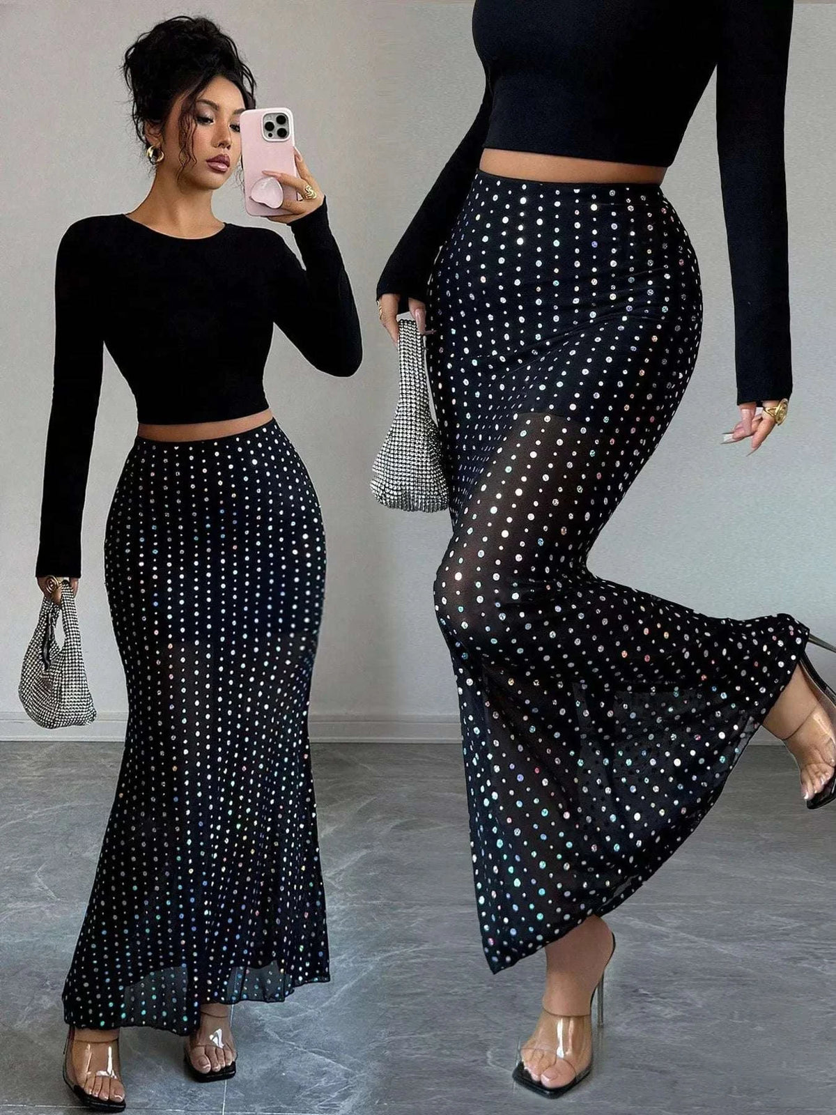 Polka Dot Maxi Skirt WESTCLOSET