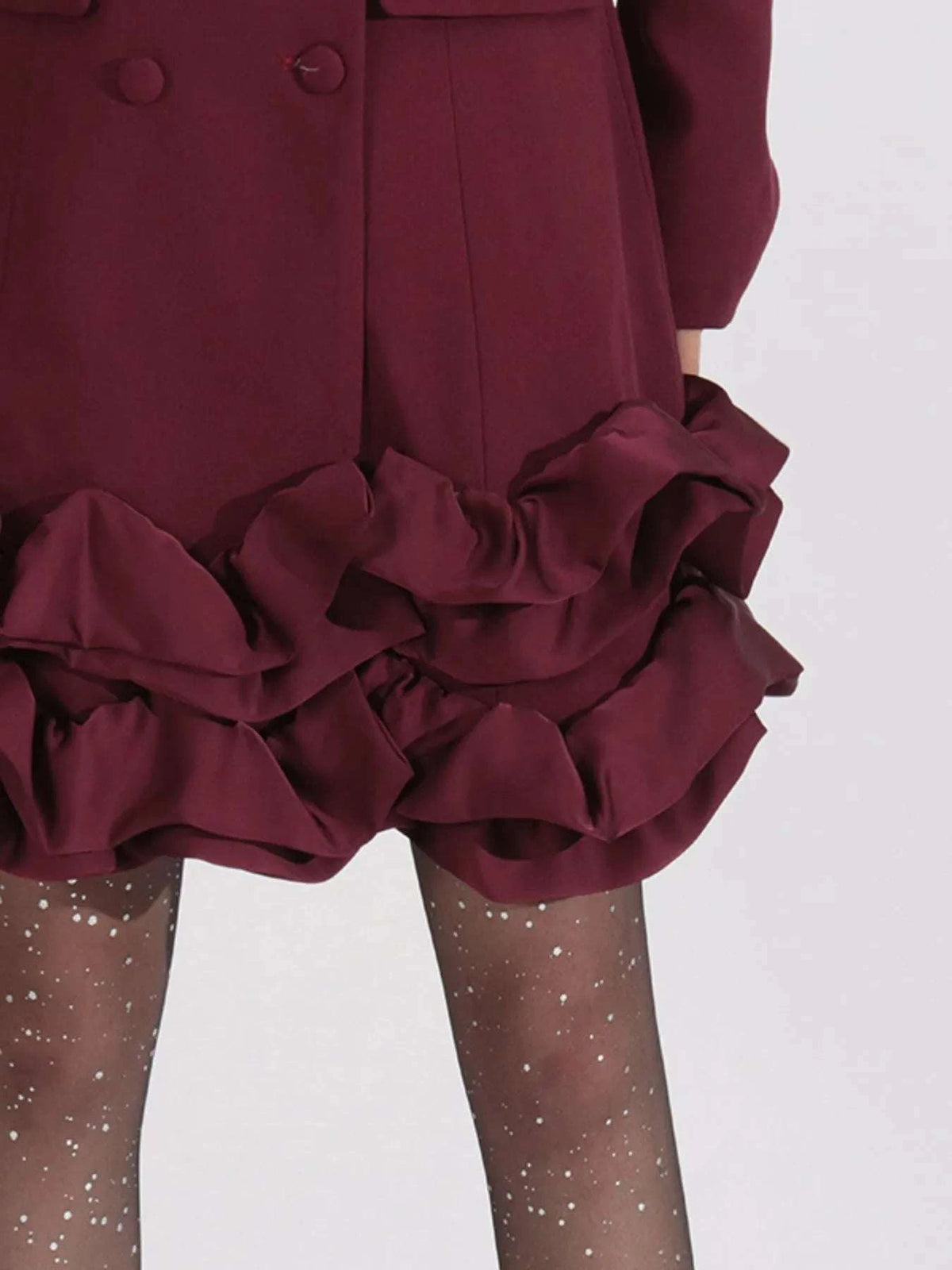 Ruffle Hem Double-Breasted Blazer Dress WESTCLOSET