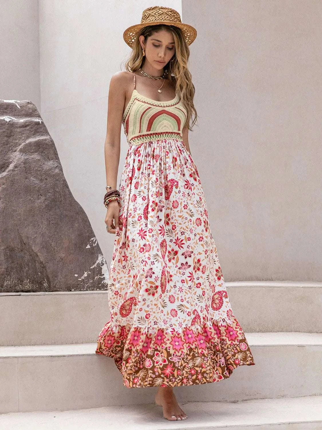 Printed Scoop Neck Cami Dress WESTCLOSET
