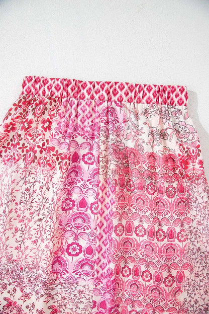 Printed Tassel Drawstring High Waist Maxi Skirt WESTCLOSET