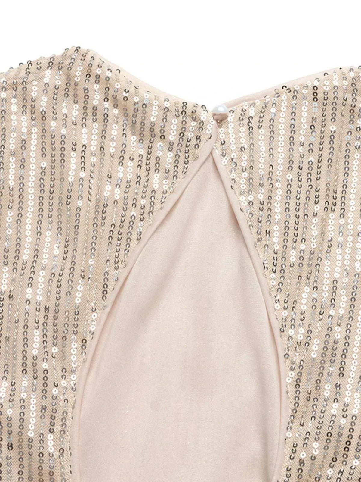 Sequin Cutout Back Long Sleeve Blouse WESTCLOSET