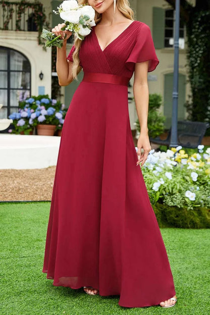 Surplice Flutter Sleeve Maxi Dress WESTCLOSET