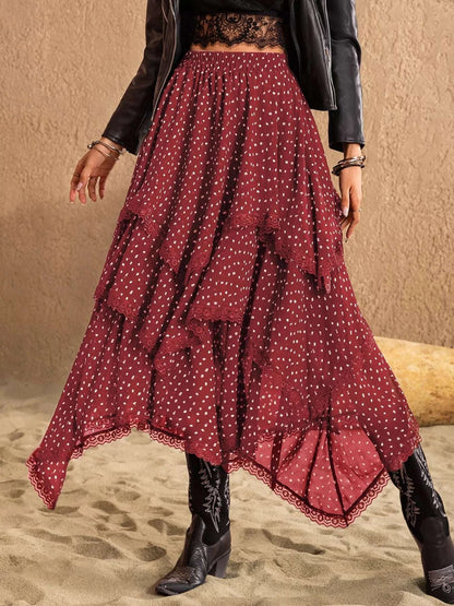 Lace Detail Layered Skirt WESTCLOSET
