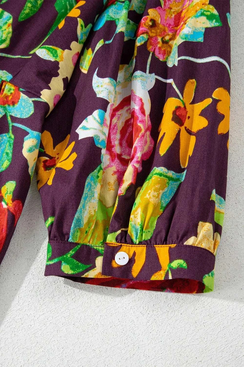 Flower Embroidered Trim Half Sleeve Blouse WESTCLOSET