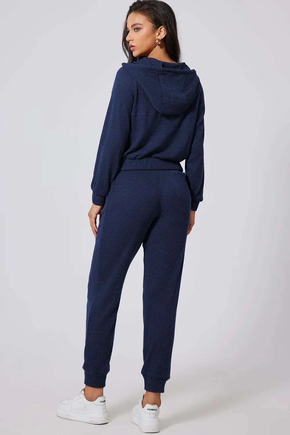 Drawstring Half Zip Hoodie and Joggers Active Set WESTCLOSET