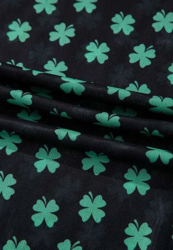 Lucky Clover Mock Neck Long Sleeve Bodysuit WESTCLOSET