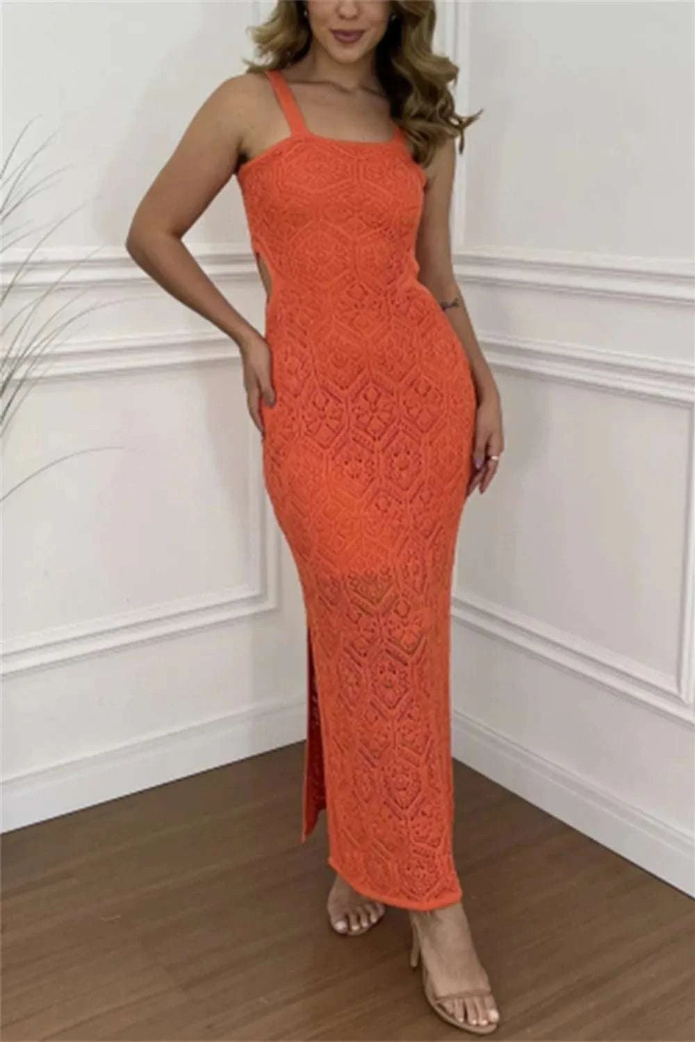 Cutout Side Slit Maxi Tank Dress WESTCLOSET