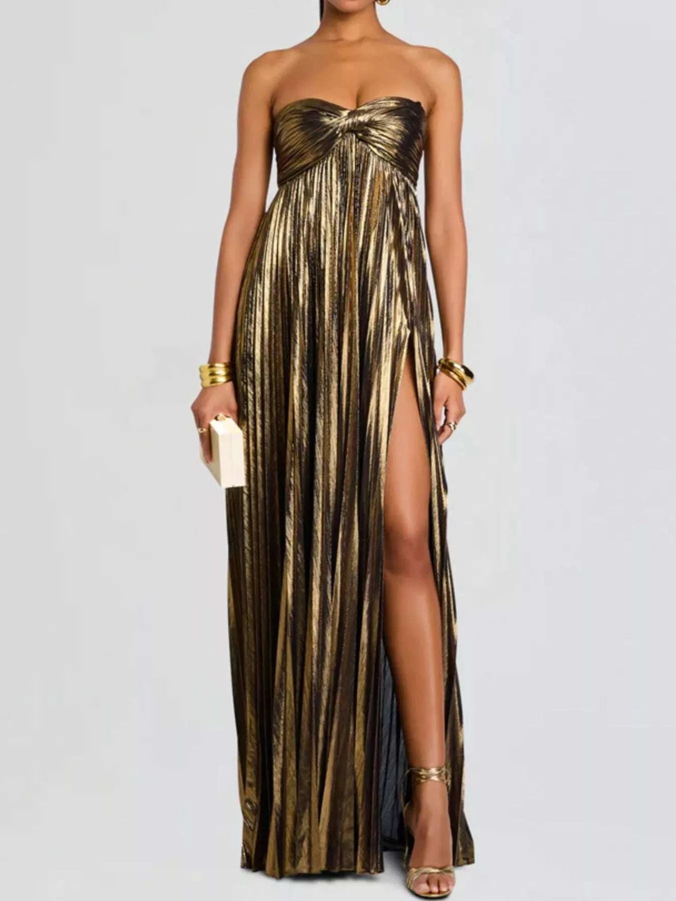 Split Sweetheart Neck Tube Maxi Dress WESTCLOSET