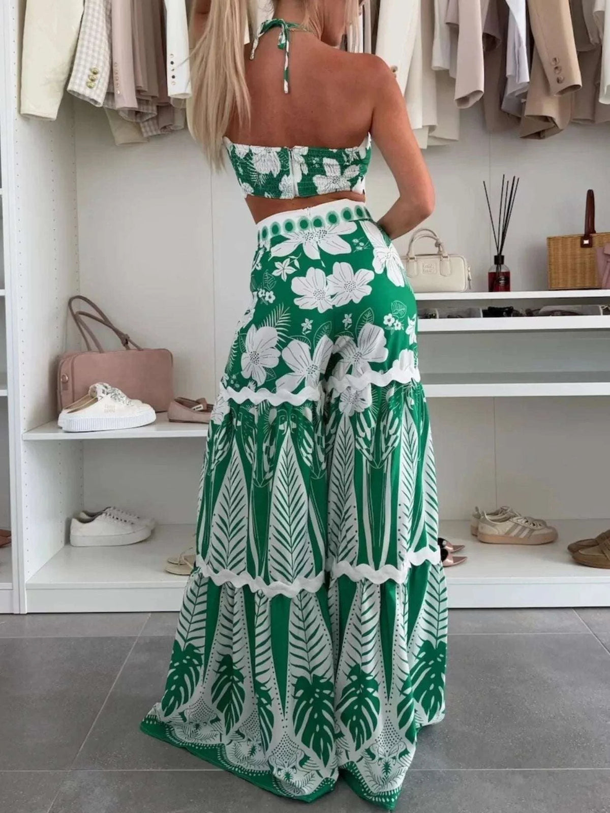 Printed Halter Neck Cami and Skirt Set WESTCLOSET