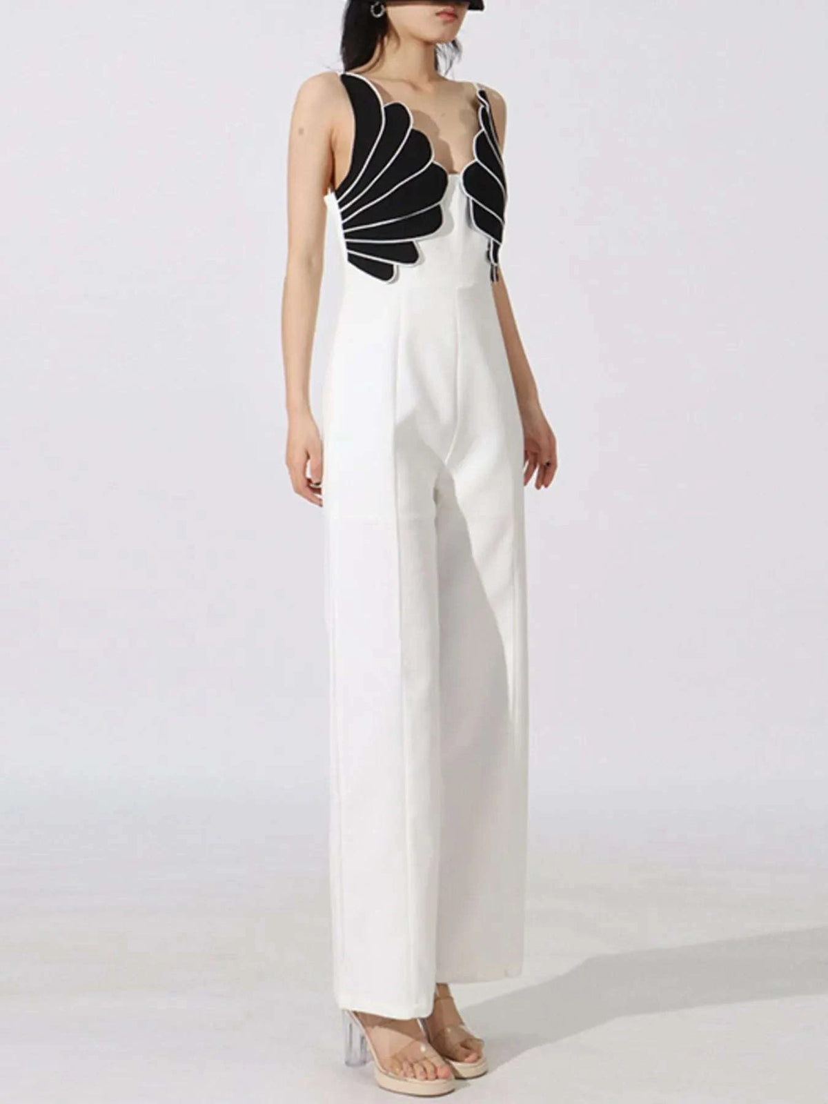 Contrast Sleeveless Wide-Leg Jumpsuit WESTCLOSET