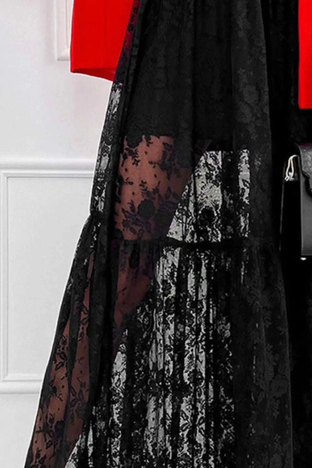 Lace Elastic Waist Maxi Skirt WESTCLOSET