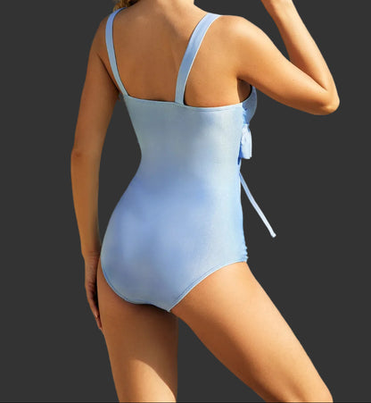 Light blue swimsuit women resort aesthetic