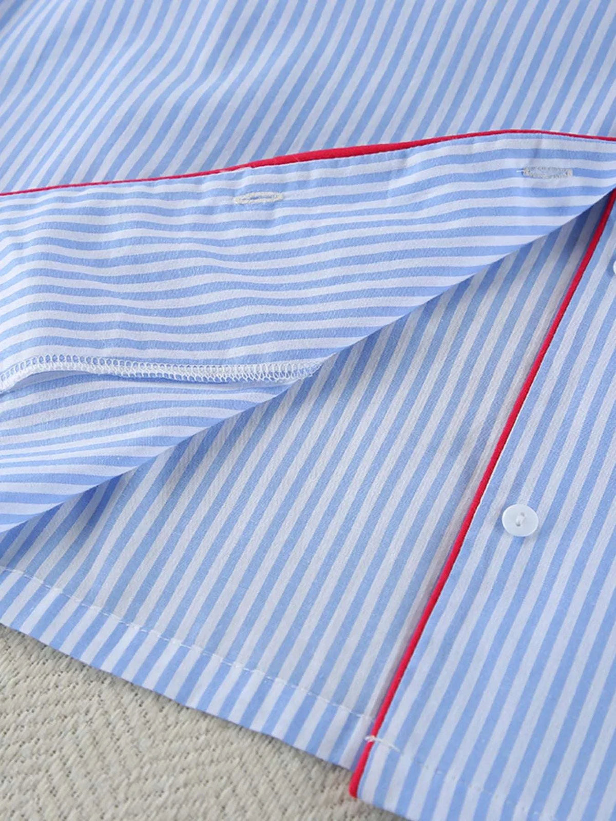 minimal striped cotton lounge set for women